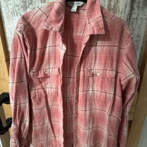 Old Navy Pink Checkered Boyfriend Shirt